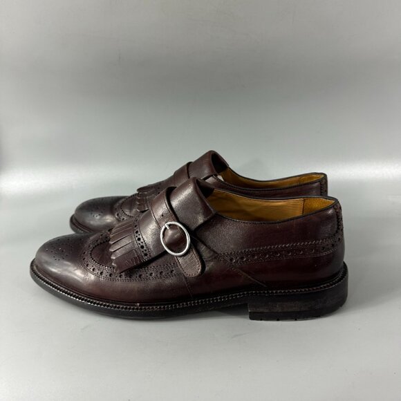 Suitsupply Kitty Monk Brown Leather Loafer Shoes, Size 45 main image 12